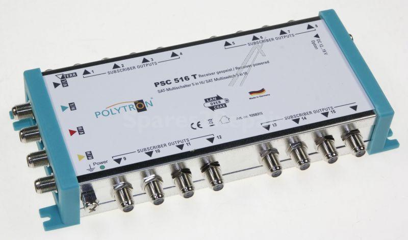 Polytron Multi Switch - Psc 516 T Standalone Multiswitch, 5 In- 16 Out, Power Supplied By Rece