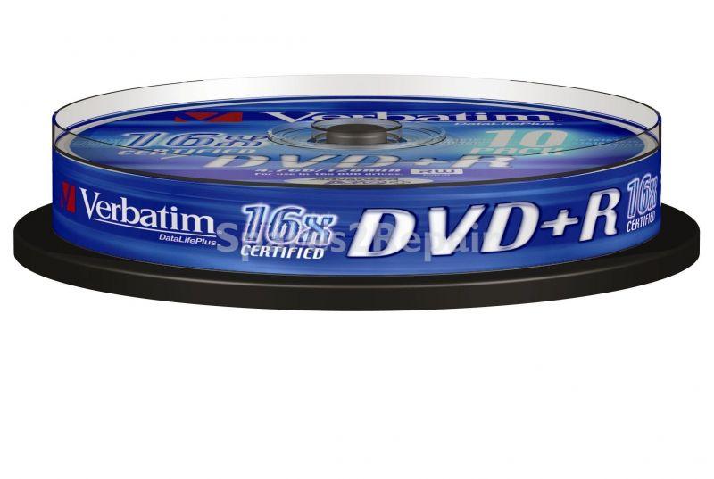 Verbatim Blank Dvd - Dvd+r Azo 4.7gb 16x Matt Silver Surface X10 - 43498