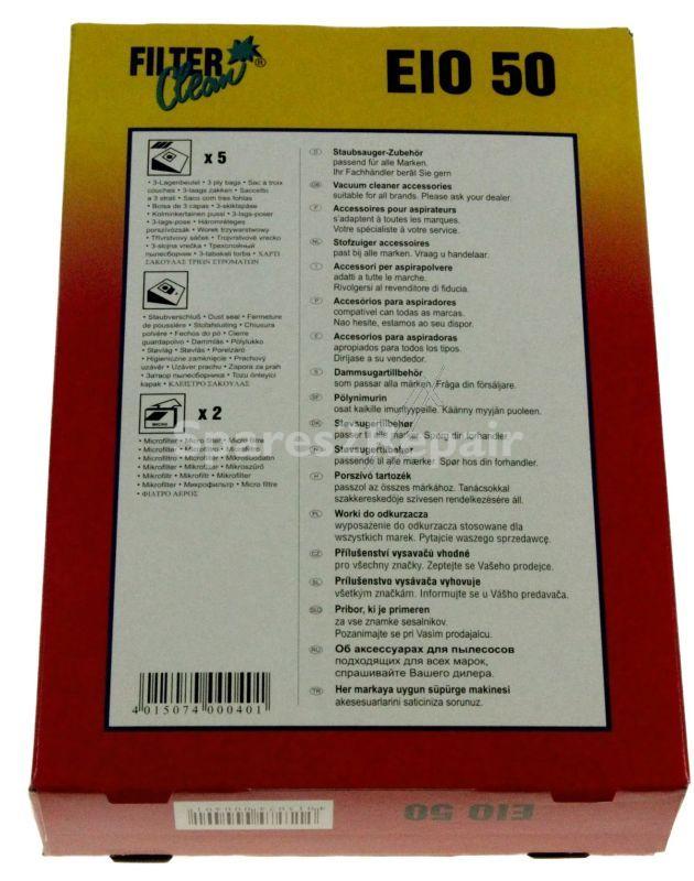 Filterclean Vacuum Cleaner Bags - Eio50 000041-k Dust Bags X 5