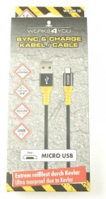Schwaiger Type A Plug/micro Usb 2.0 - Micro Usb Sync & Ladekabel 1 2m Extra Robust Mit Kevlarfasern - WKUM10511