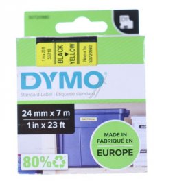 Dymo Colour Cartridge - S0720980 Black On Yellow Label Tape 24mm-7m Dymo D1 Tape