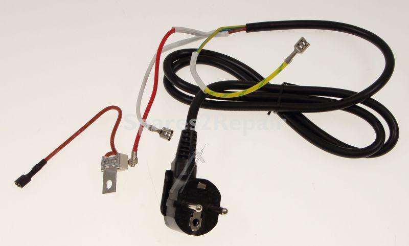 Mains Power Lead - Ss-996159 Cable-black+thermal Fuse [Groupe SEB]
