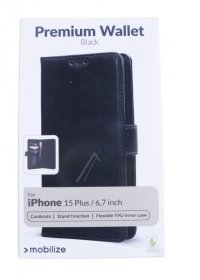 Mobilize Leather Bag Gsm - 28884 Mobilize Premium Gelly Wallet Book Case Apple Iphone 15 Plus Black