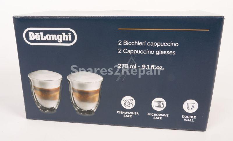 Cups - Dlsc311 As00009915 Double Wall Cappuccino Glasses 270ml Set Of 2 [Delonghi]