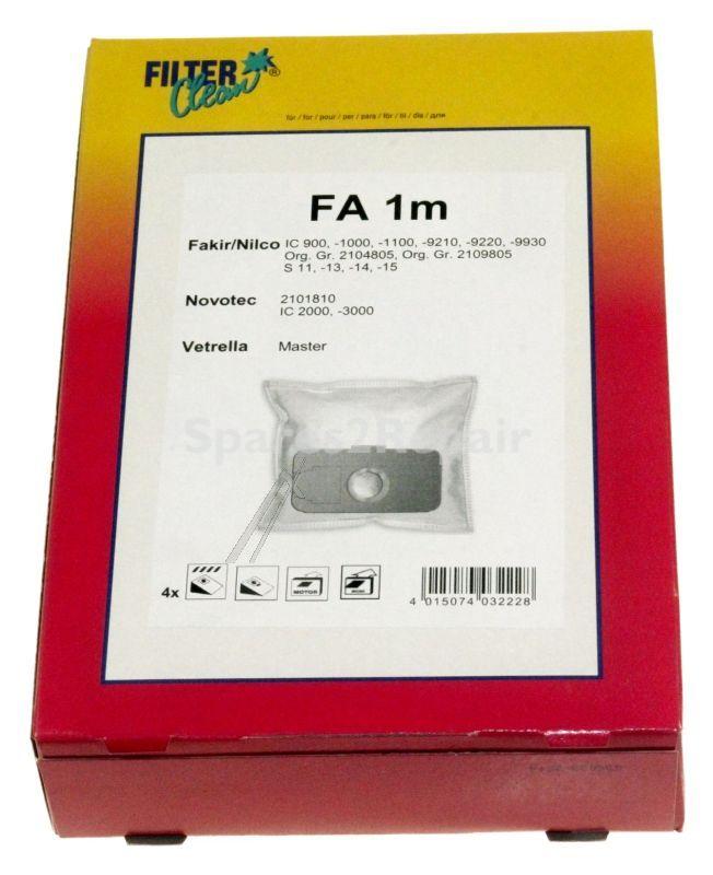 Filterclean Vacuum Cleaner Bags - Fa1m Fl0086-k Dust Bags Microfibre X 4 + 2 Filters