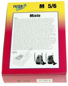 Filterclean Vacuum Cleaner Bags - M5-6 000108-z Dust Bags X 5 For Miele