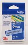 Brother Colour Cartridge - Tze521 Brother Label Tape Black-blue 9mm-8m Laminated