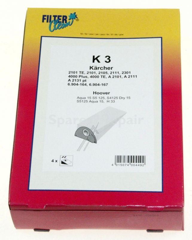 Filterclean Vacuum Cleaner Bags - K3 000275-k Paper Dust Bag X4