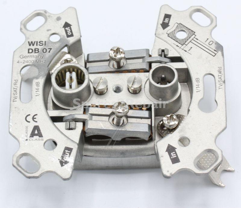 Wisi Aerial Outlet Sockets - Db 07 Suitable For Universal Antennendose, Durchgangsdose, 14 Db, 1 Stuck, 5...