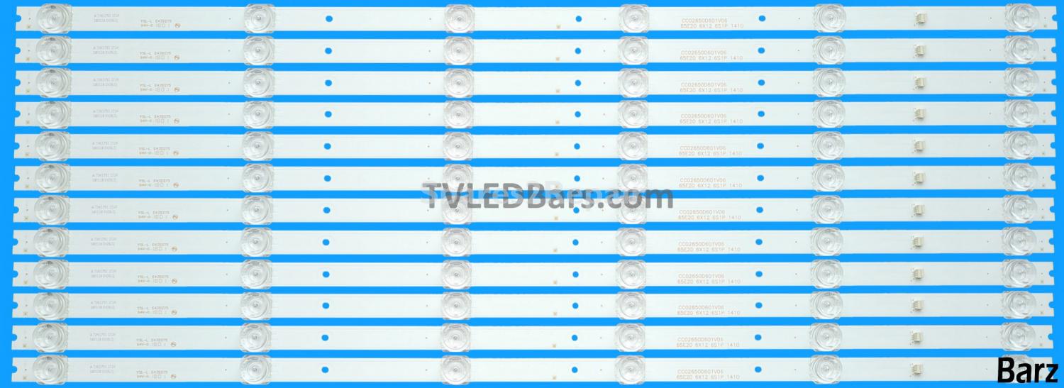 Baird LED Backlight Array Baird TI6511DLEDDS 65" ST6451D02-E CC02650D601V06 65E20 6X12 6S1P 12pcs
