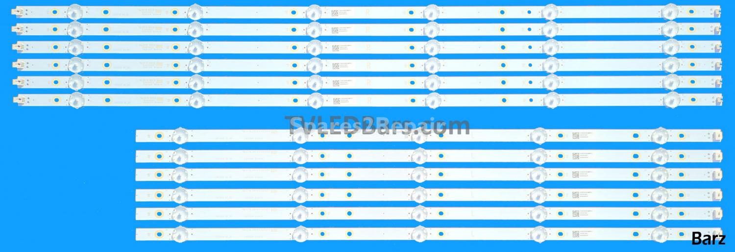 Barz LED Backlight Array Philips 996592000939 65PUS6504/12 65PUS6554/12 65" TPT650J1-QUBN90.K REV:SD840A REV:SD840B REV:S98P1A LB65065 V1_00 + V0_00 12pcs