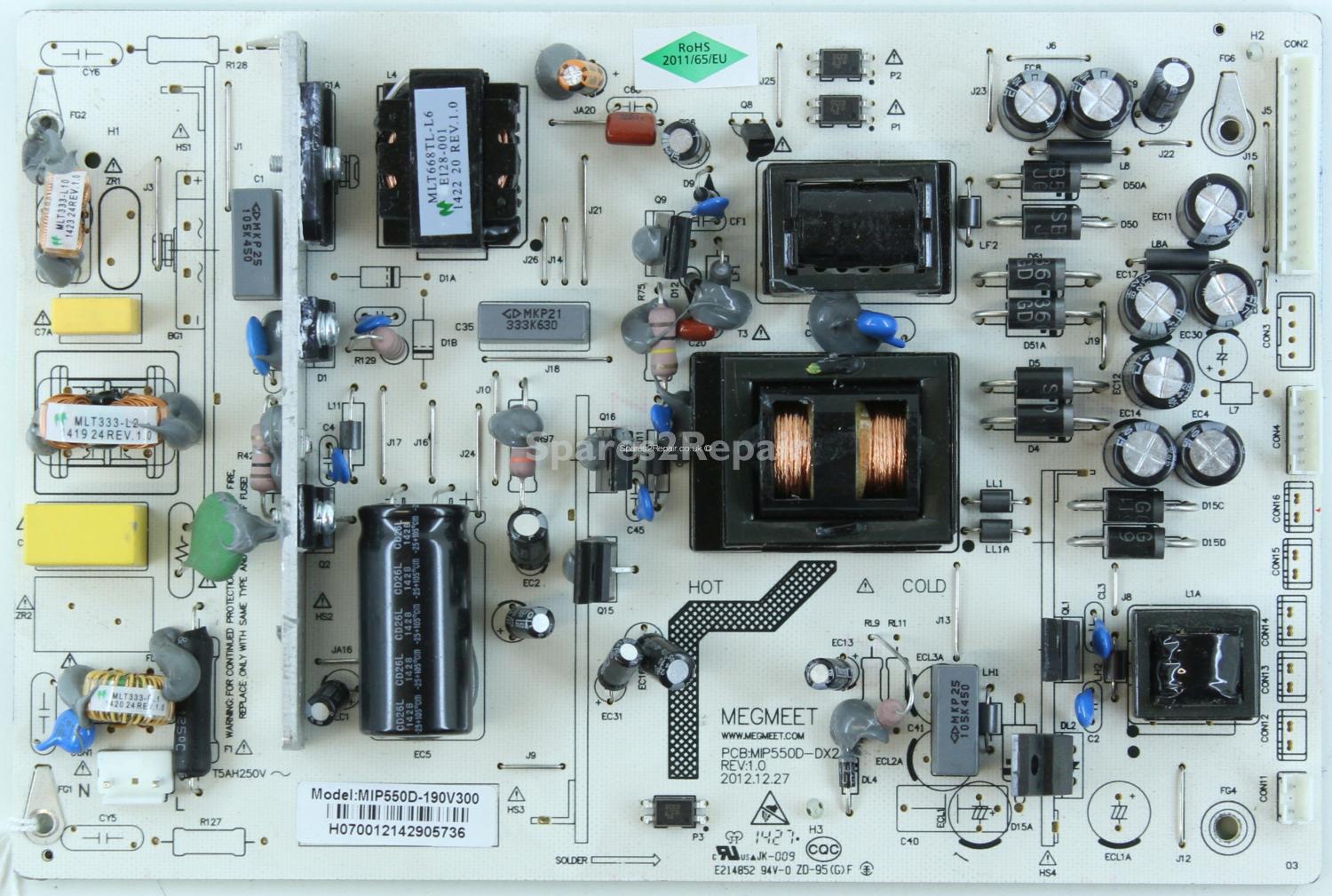Blaupunkt 50/149Z-GB-5B2-FGBKUP-EU - PSU - MIP550D-DX2 - REV:1.0