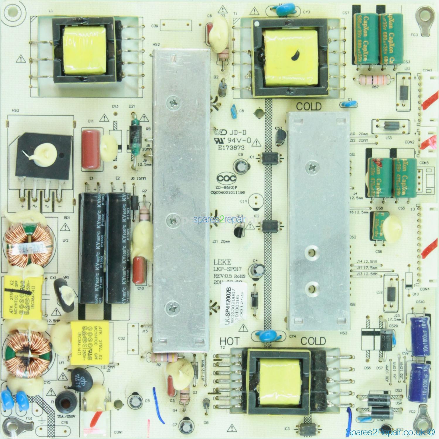 Blaupunkt 39/210J-GB-5B-FHCU-UK - PSU - LK-SP412002B - LKP-SP017 - REV:0.5