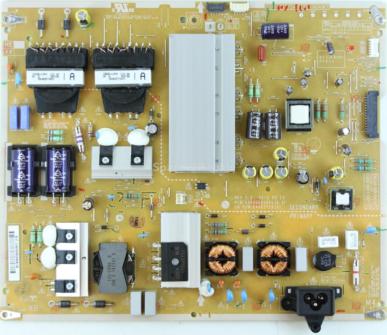 LG 55UF860V - PSU - EAY63729101 - REV 1.2 - EAX65691001(3.2) - LGP4955-15UL6