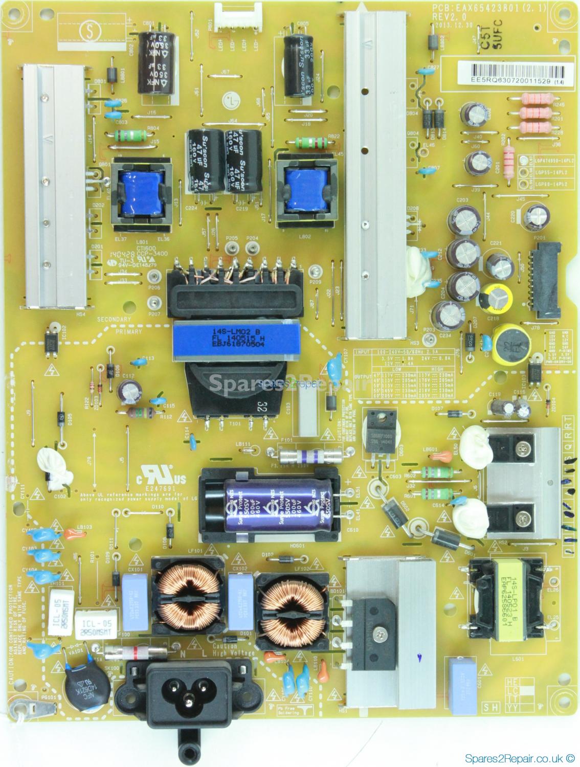 LG 47LB580V - Power Supply - EAY63072001 - EAX65423801 (2.1) - REV2.0 - LGP474950-14PL2