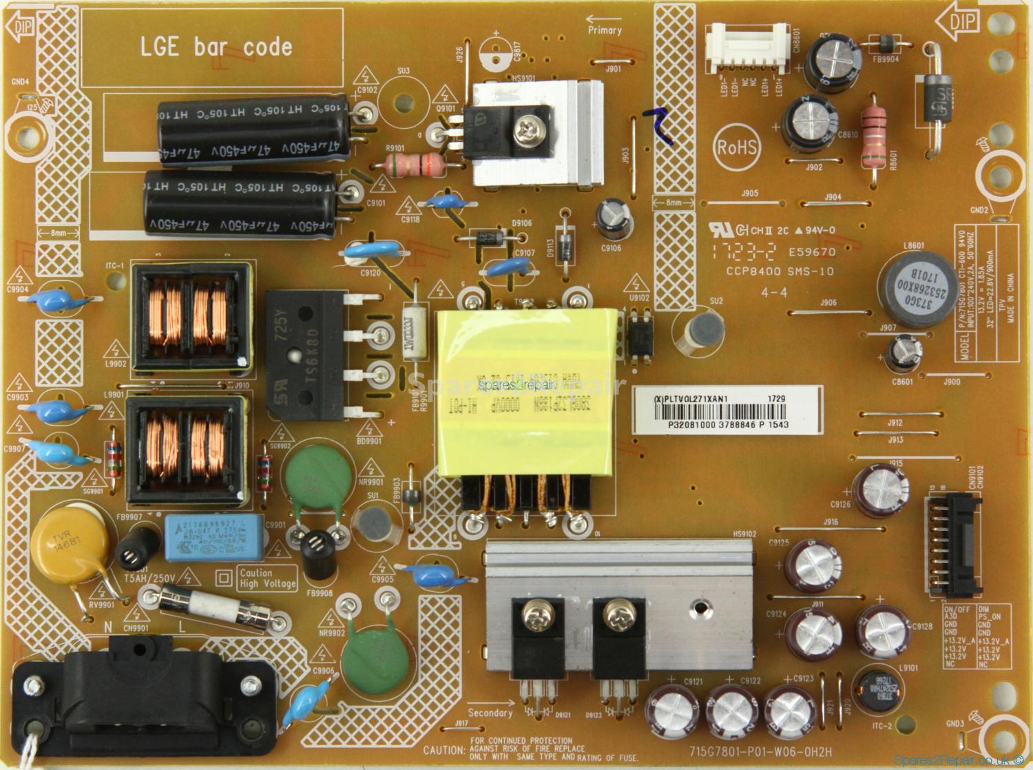 LG 32LJ590U - Power Supply - 715G7801-P01-W06-0H2H - PLTVGL271XAN1