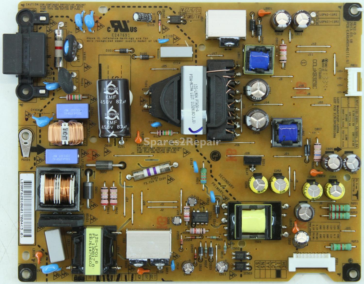 LG 42LA620V-ZA - PSU - EAX64905401(1.6) - REV2.0 - LGP421-13R2 - PLDF-L233A - 3PCR00109A - KB3151C