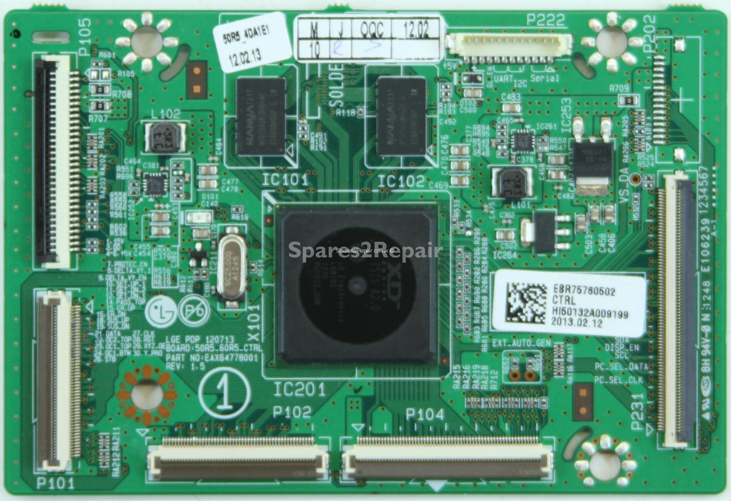 LG 50PN650T - Logic CTRL - EAX64778001 - REV: 1.5 - EBR75760502 - PDP 120713 - 50R5_60R5_CTRL