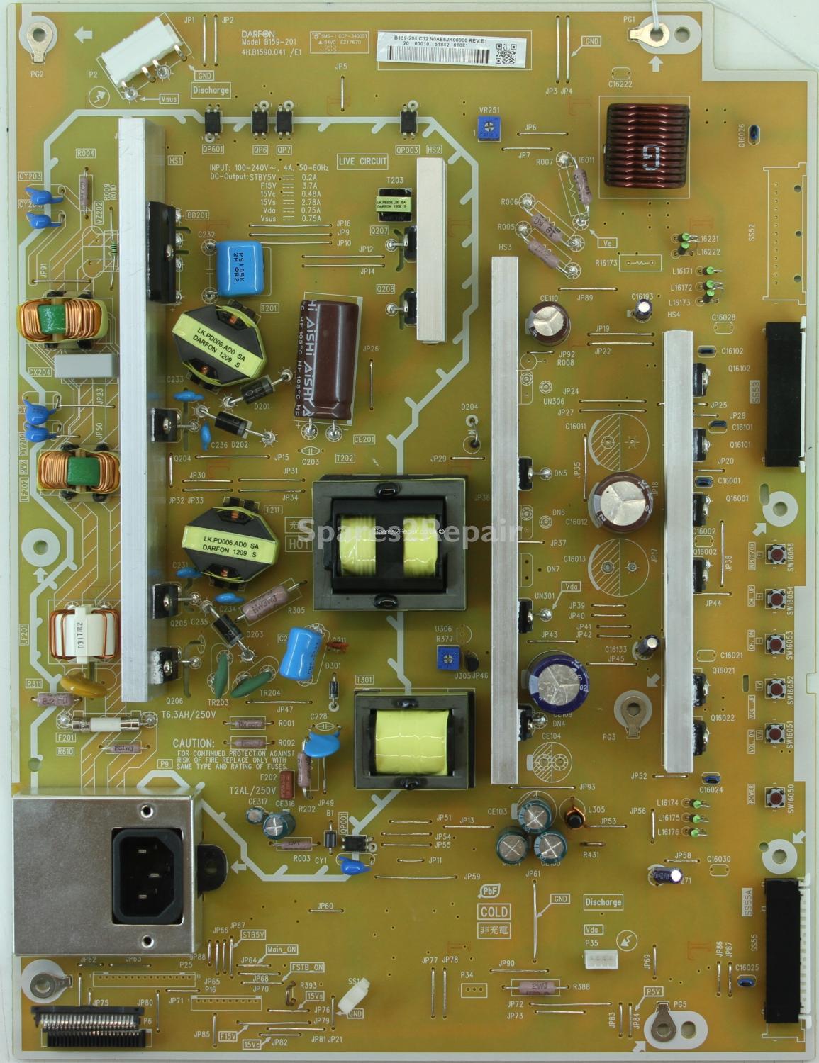 Panasonic TX-P42X50B - PSU - 4H.B1590.041 /E1 - B159-201 - B159-204 - N0AE6JK00006 - REV.E1