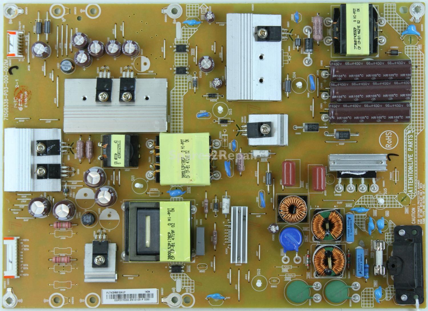 Philips 50PFT4509/12 - PSU - 715G6338-P03-000-002M - PLTVDV881XAU7