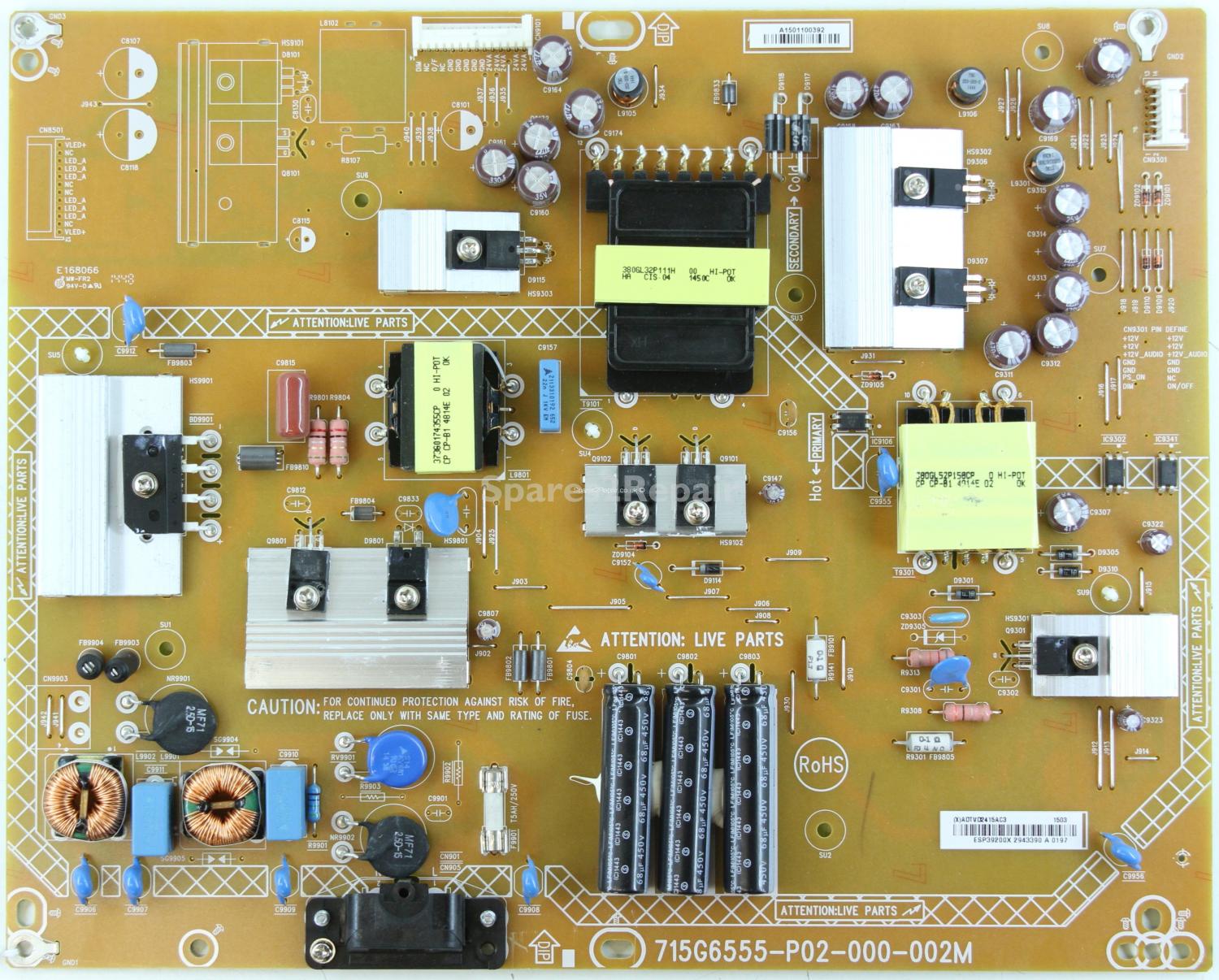 Philips 50PU56809 - Power Supply - 715G6555-P02-000-002M - ADTVD2415AC3 - ESP39200X