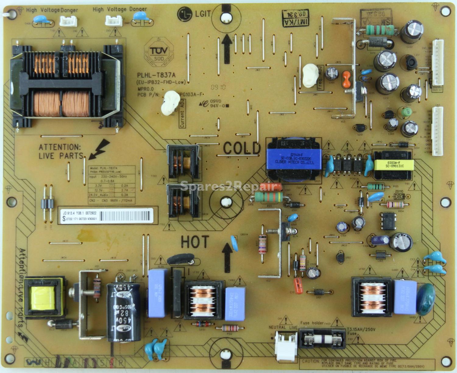 Philips 32PFL5604H/12 - Power Supply - 2722 171 00723 - 2300KPG103A-F - PLHL-T837A