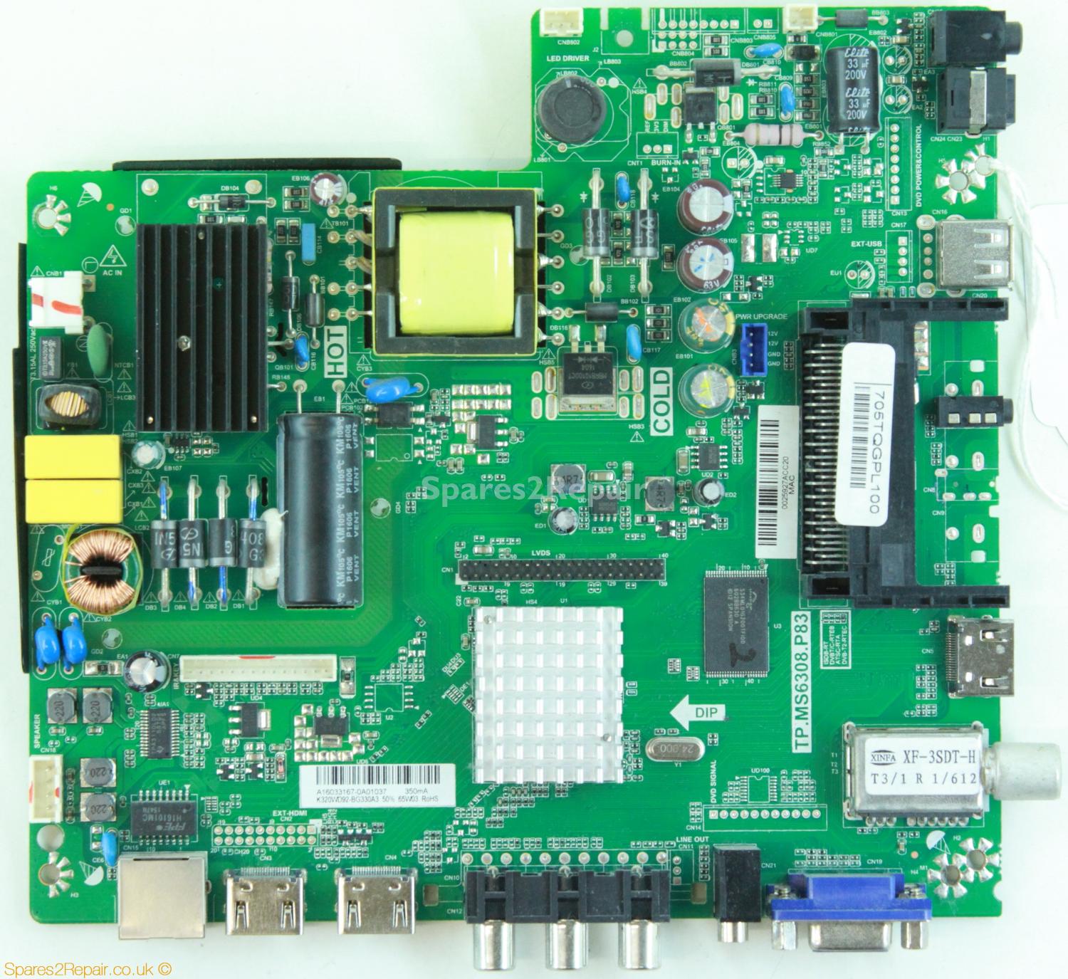 Philips 32PHT4001/05 - Main AV - A16033167 - 705TQGPL100 - TP.MS6308.P83