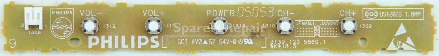 Philips 20PF8846/12 - Buttons - 3139 123 5869.1 - WK418.3 - 3139 188 80051