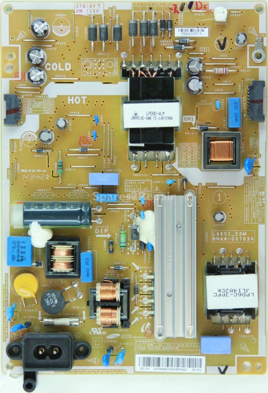 Samsung UE48H5500AK - PSU - BN44-00703A - REV 1.4 - L48S1_ESM - PSLF121S06A