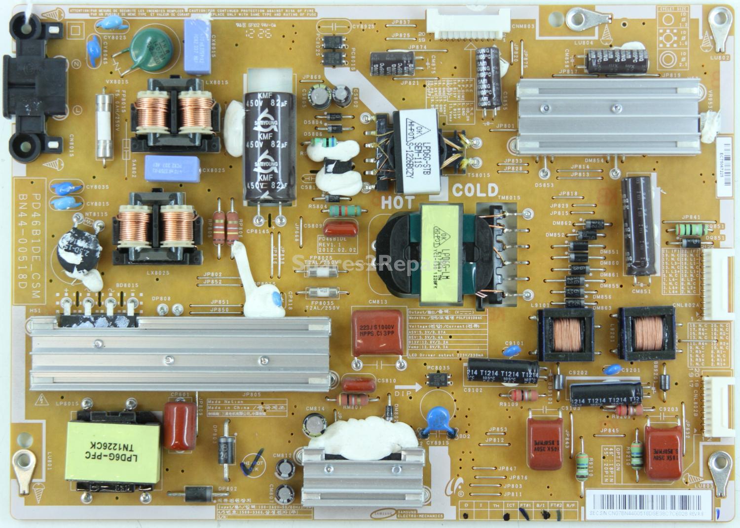 Samsung UE37ES6710 - PSU - BN44-00518D - REV1.1 - PD46B1DE_CSM