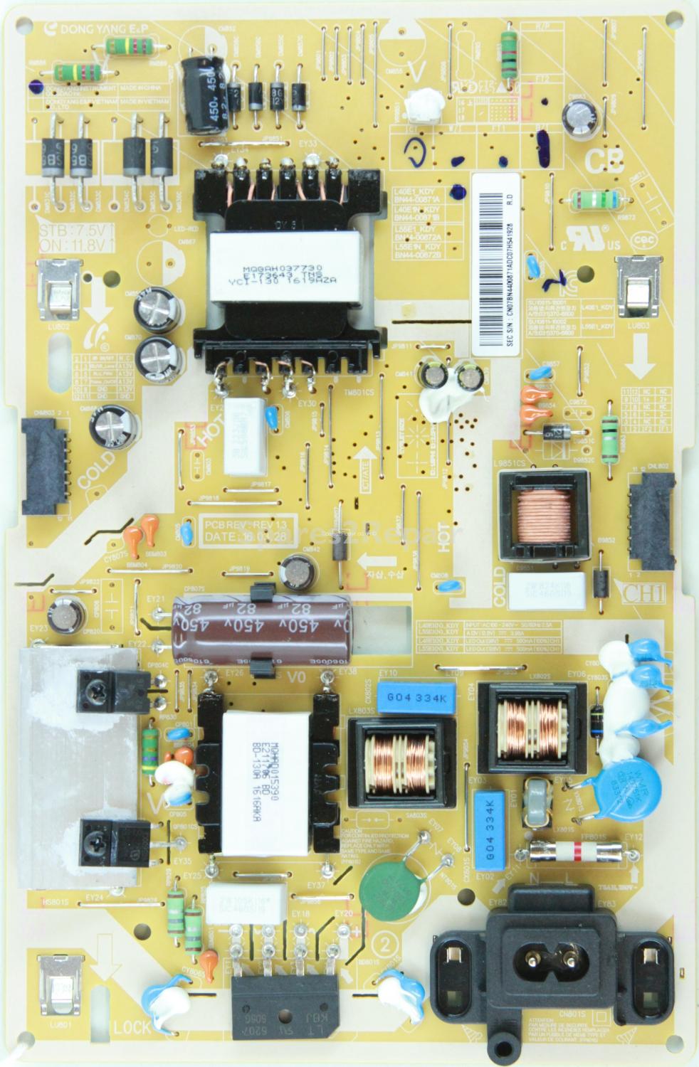 Samsung UE40K5500AK - Power Supply - BN44-00871A - REV 1.3 - SU10611-16001 - L40E1_KDY