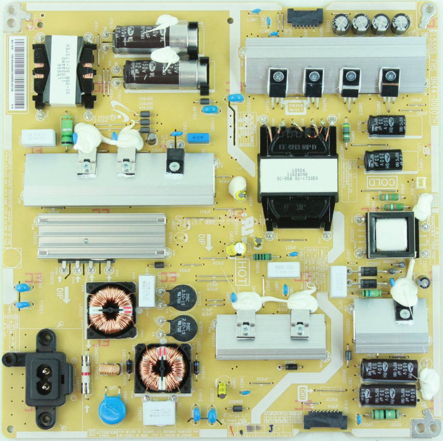 Samsung UE49MU6200K - Power Supply - BN44-00807H - REV 1.1 - L55S6_FHS