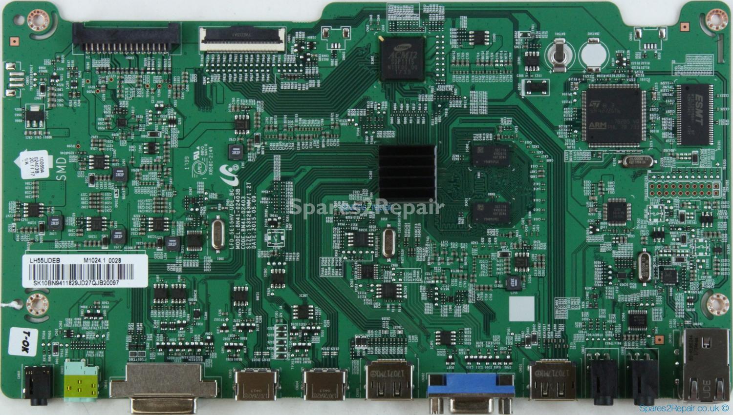 Samsung LH55UDEBLBB/EN - Main Board - BN94-11829J - BN41-02403B - LFD_SE15HV_UDE_BC