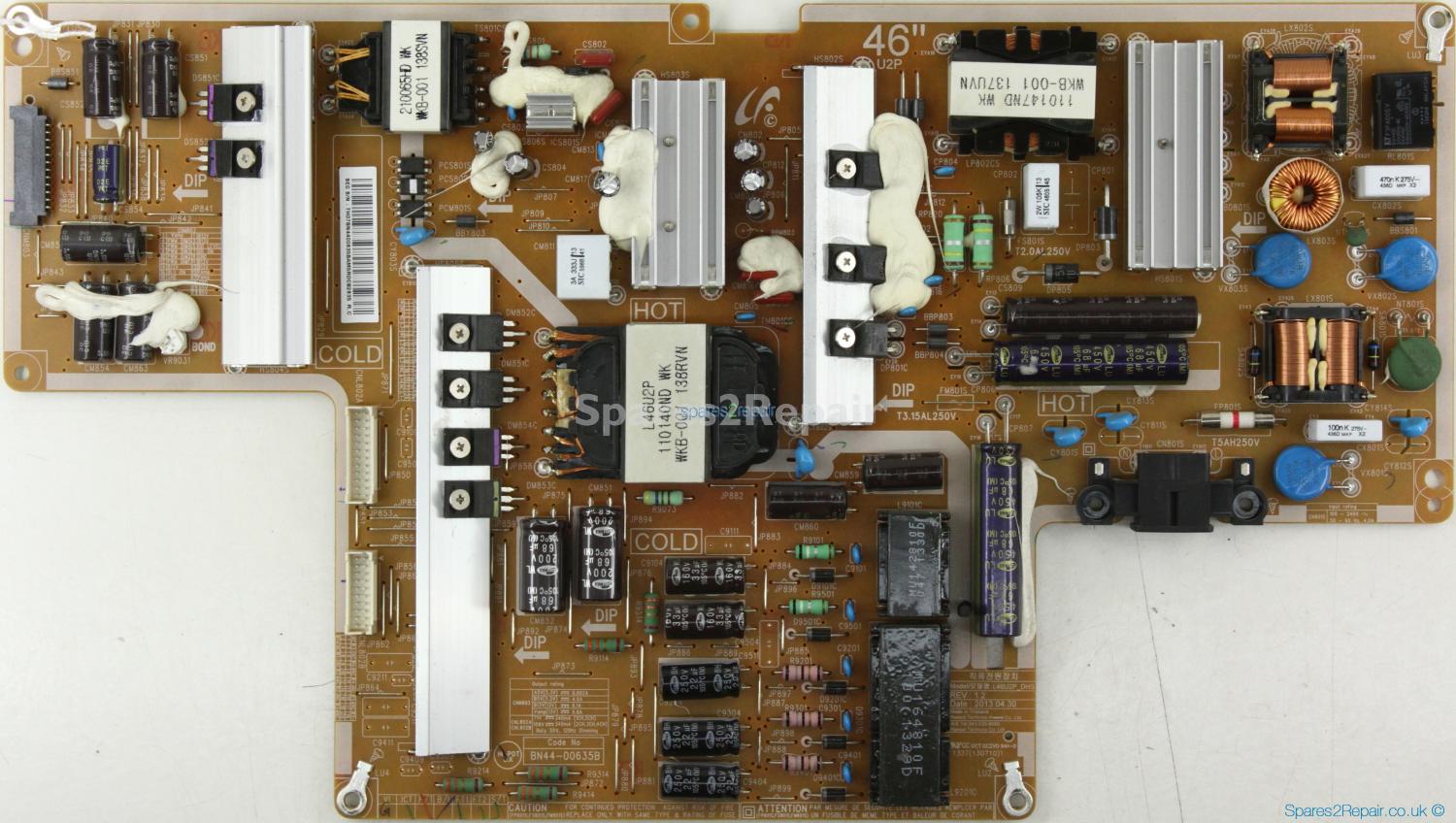 Samsung UE46F8000ST - Power Supply - BN44-00635B - REV: 1.2 - L46U2P_DHS