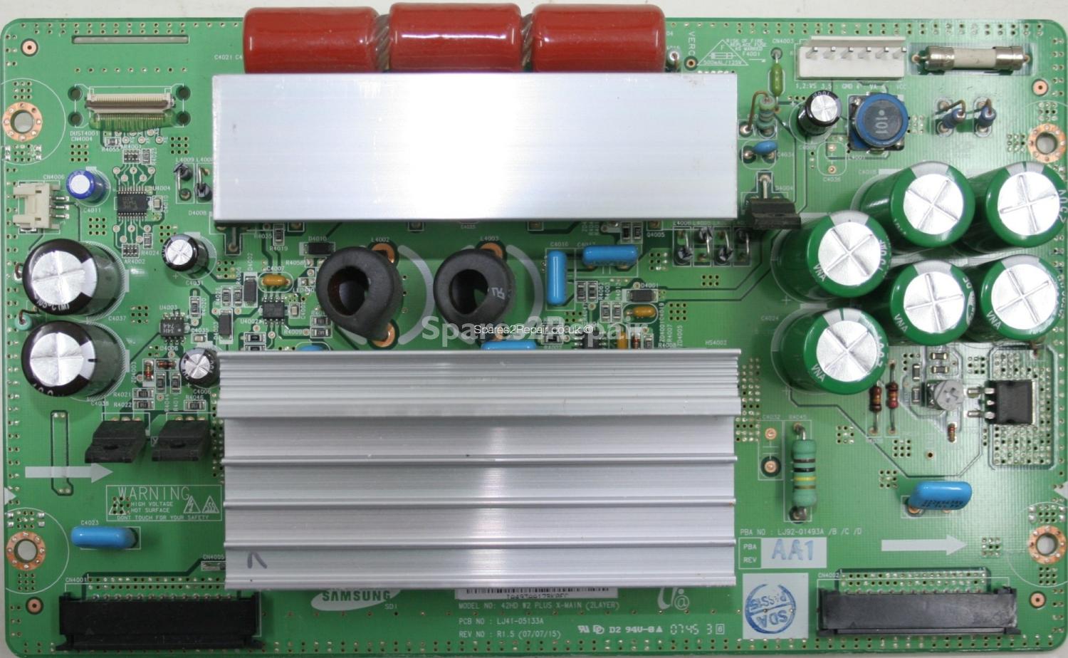 Samsung PS-42Q96HD - XSUS - LJ41-05133A R1.5 - LJ92-01493A A1 - 42HD W2 PLUS X-MAIN