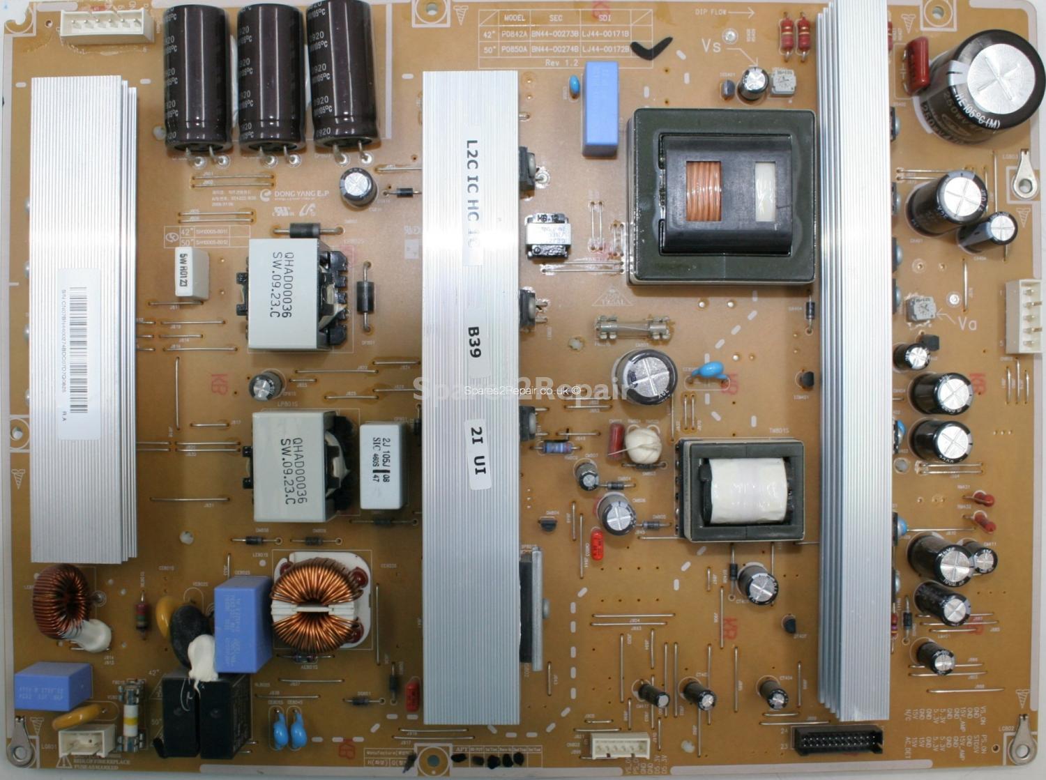 Samsung PS-50B430P2W - PSU - BN44-00274B - LJ44-00172B - Rev 1.2 - P0850A