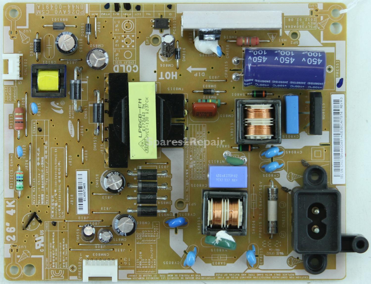 Samsung UE26EH4000 - PSU - BN44-00491A - Rev1.2 - PD26AV0_CSM - PSLF360A04A
