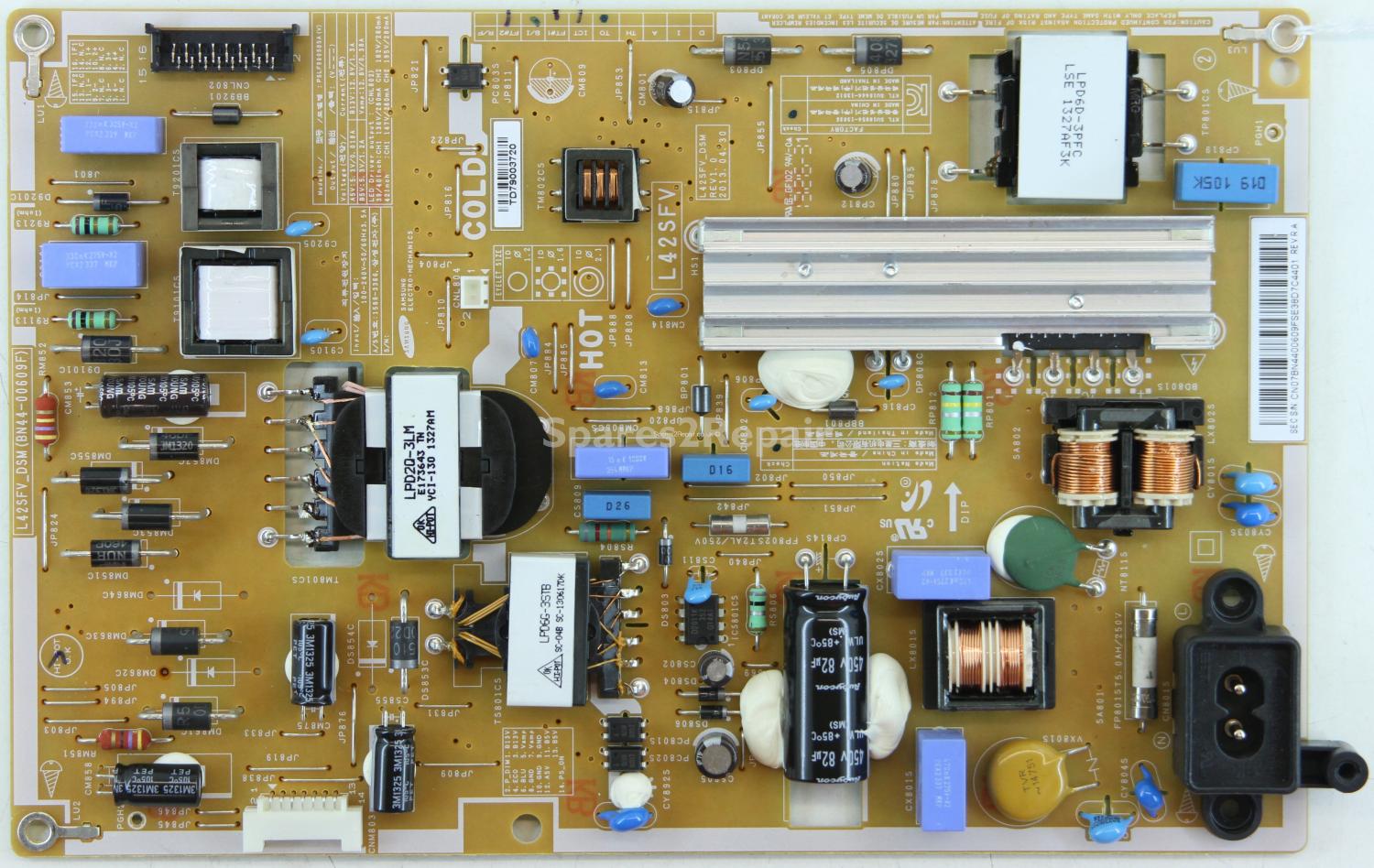 Samsung UE42F5000AK - Power Supply - BN44-00609F - L42SFV_DSM - REV1.0