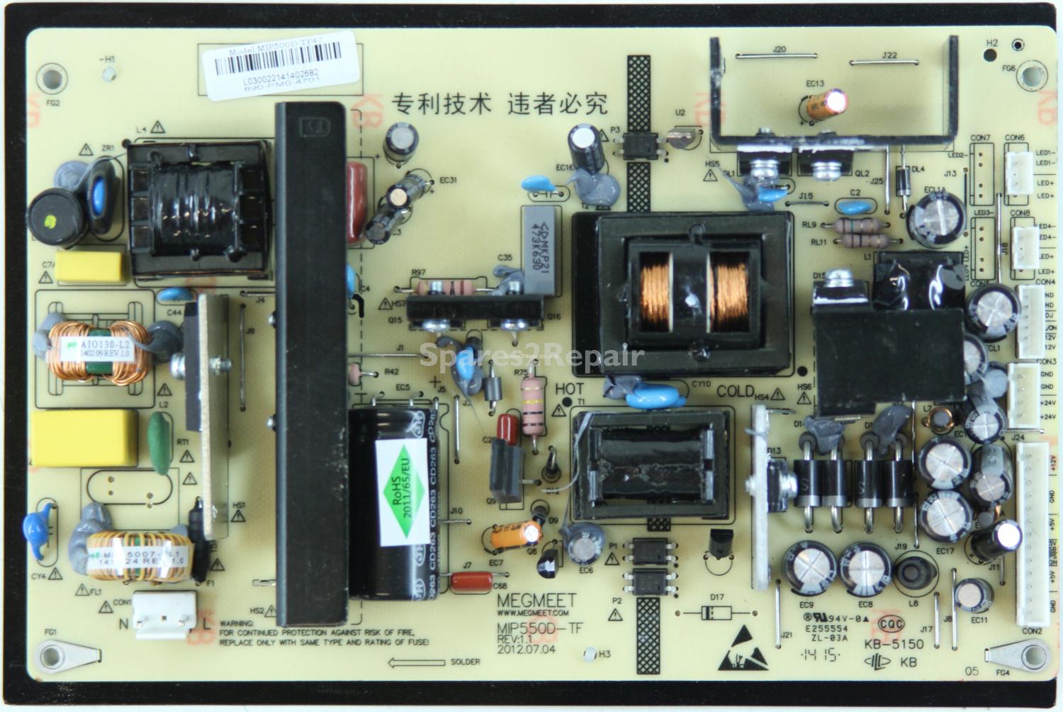 Seiki SE48FO01UK - Power Supply - 890-PM0-4701 - MIP500D-TF47 - MIP550D-TF - REV:1.1