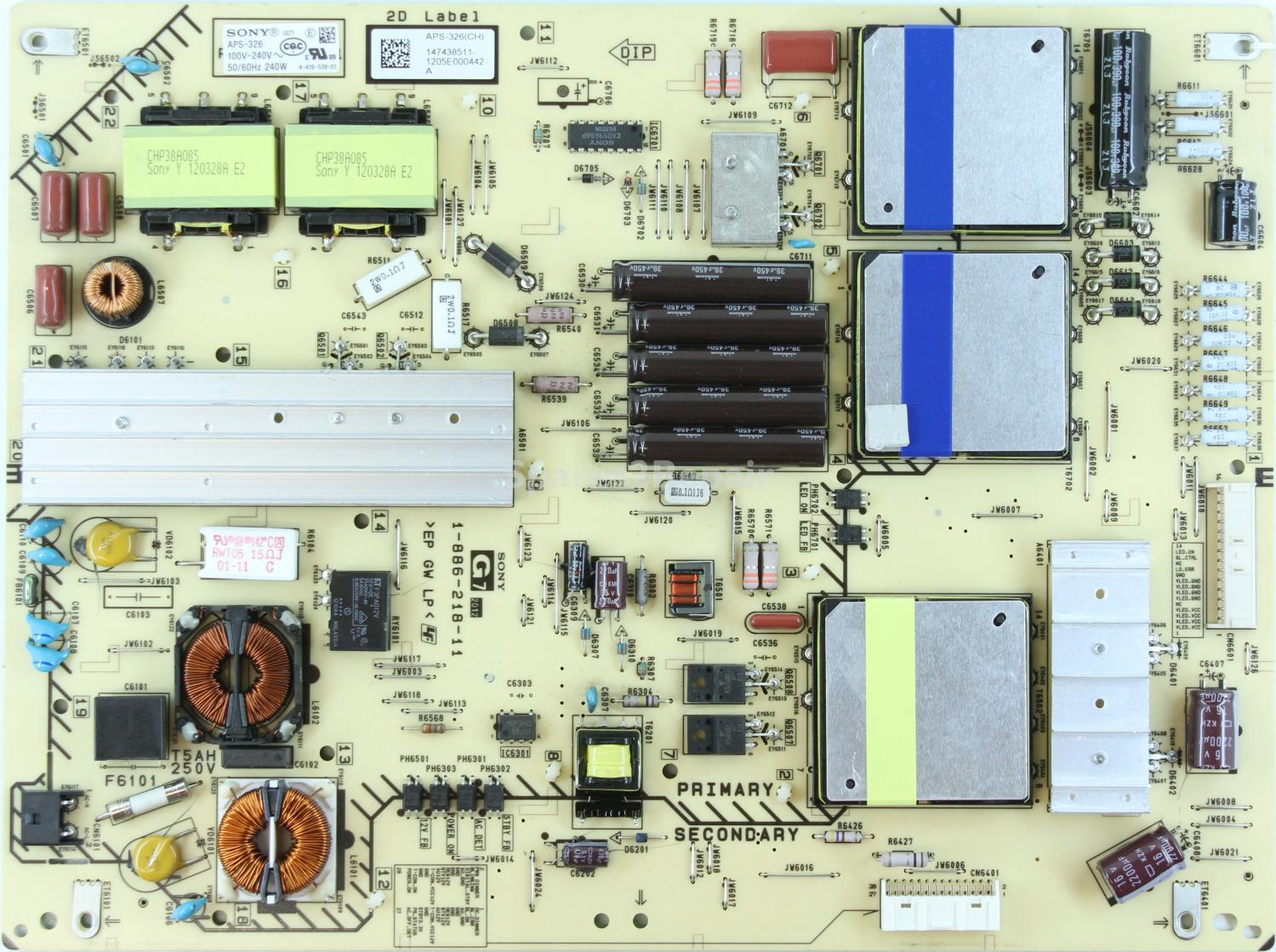 Sony KDL-55HX853 - PSU - 1-886-218-11 - 147438511 - 4-419-538-01 - APS-326(CH) - G7